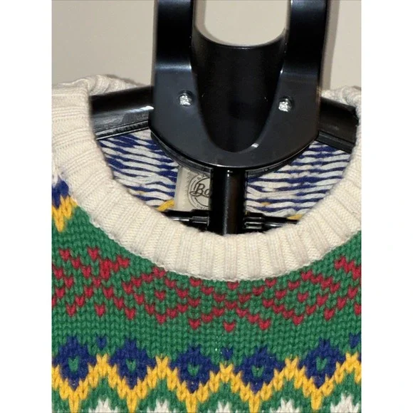 GH Bass Sweater Vintage Large Cotton/ramie Mix Snowflake Design - Picture 7 of 14